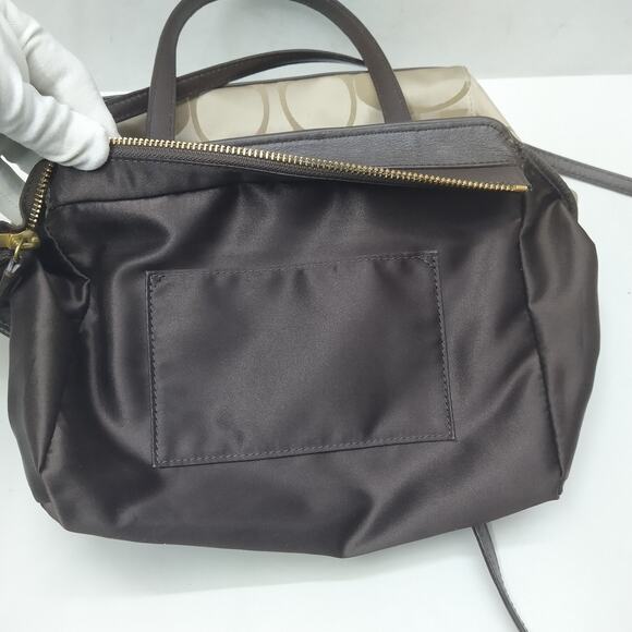 Coach Taylor Signature Light Tan Canvas Mini Tote Cross Body Bag Style# F28641 - Picture 13 of 16